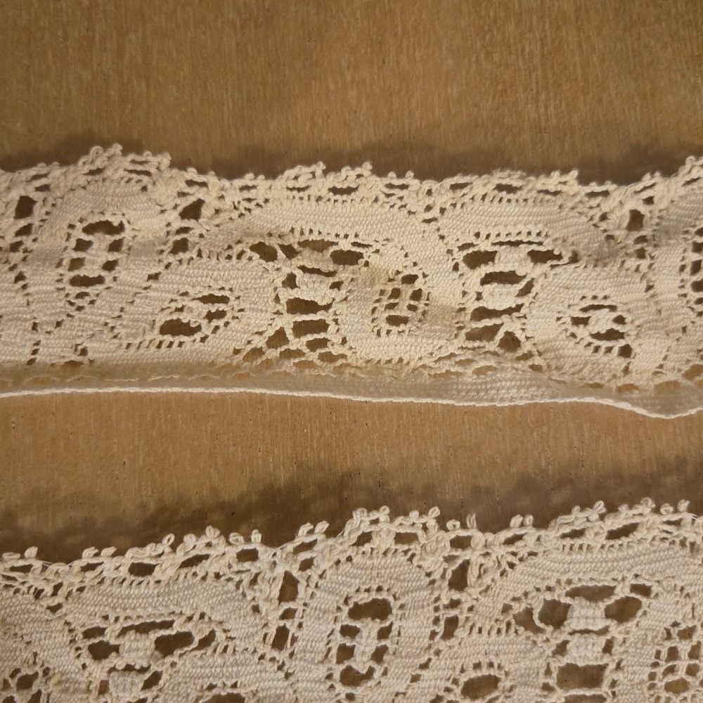 Vintage Lace Trim Lot 7 Rolls Crochet Eyelet Floral Cream Rose Sewing Crafting - Picture 14 of 15